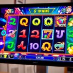 What paytable information shows in online slot game displays?